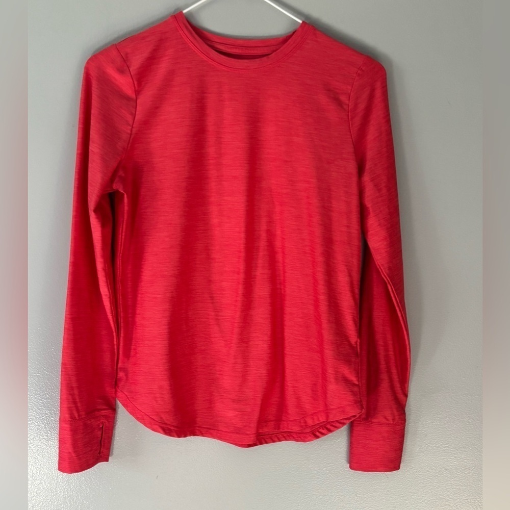 DSG Girls XL Coral Red Long Sleeve Athletic Shirt.